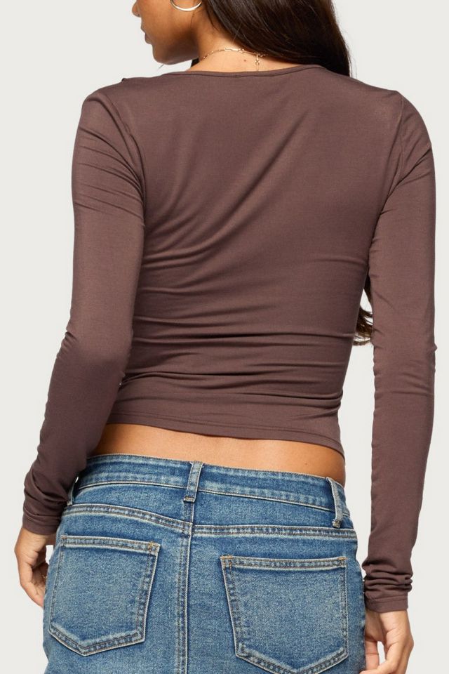 Edikted Dania Ruffled Long Sleeve Top #4
