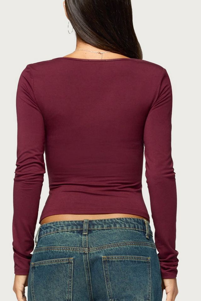 Edikted Earla Gathered Center Long Sleeve Top #4