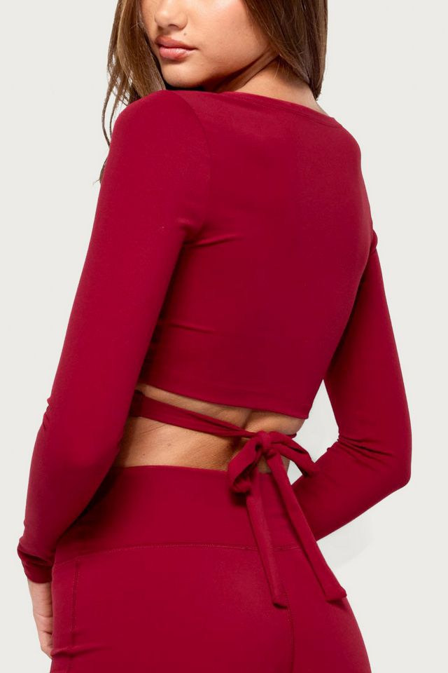 Edikted Elinor Long Sleeve Wrap Crop Top #4