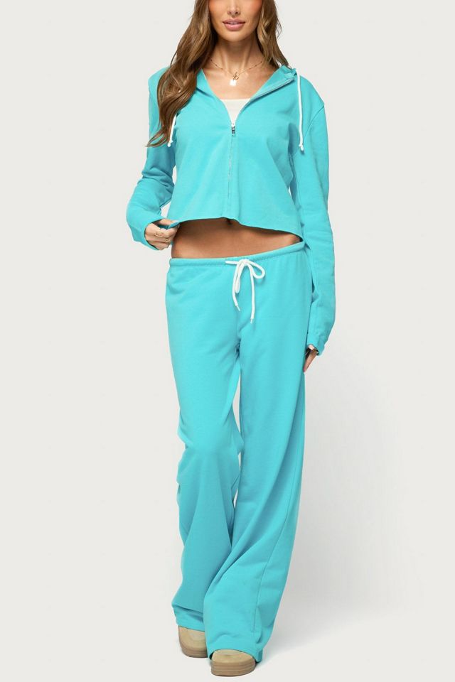 Edikted Hanka Zip Up Raw Hem Hoodie #1