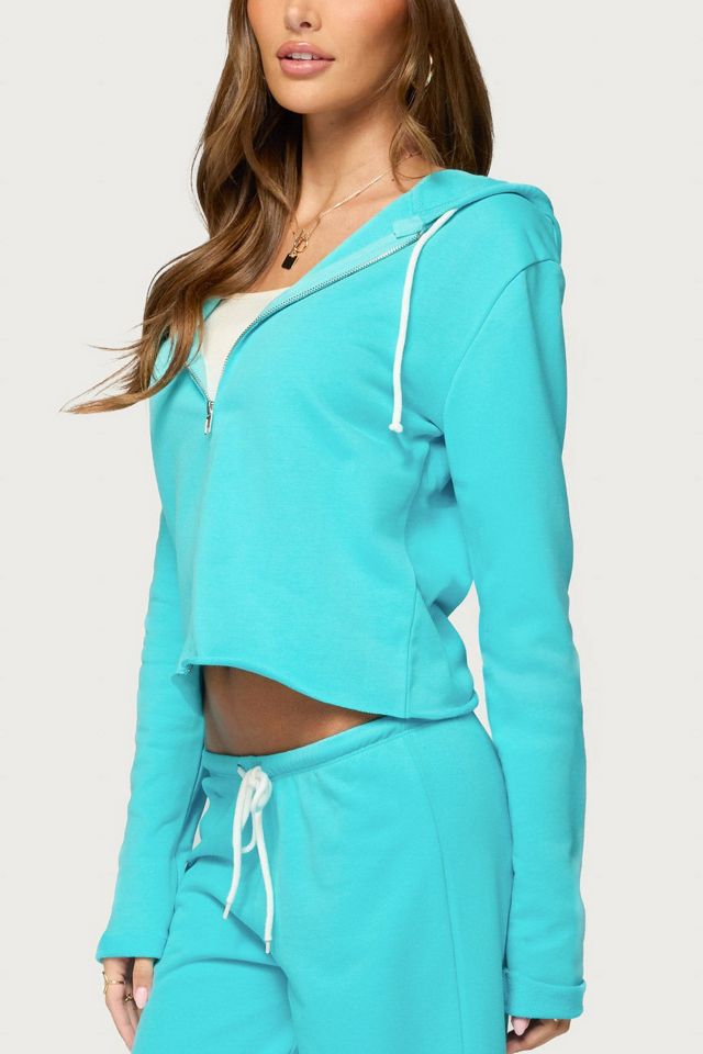 Edikted Hanka Zip Up Raw Hem Hoodie #2