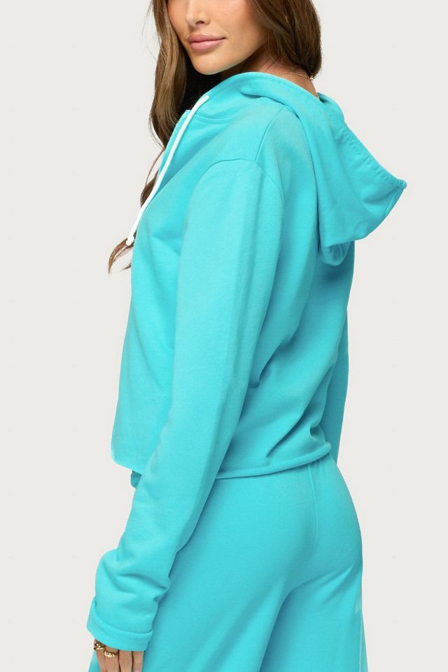 Edikted Hanka Zip Up Raw Hem Hoodie #4