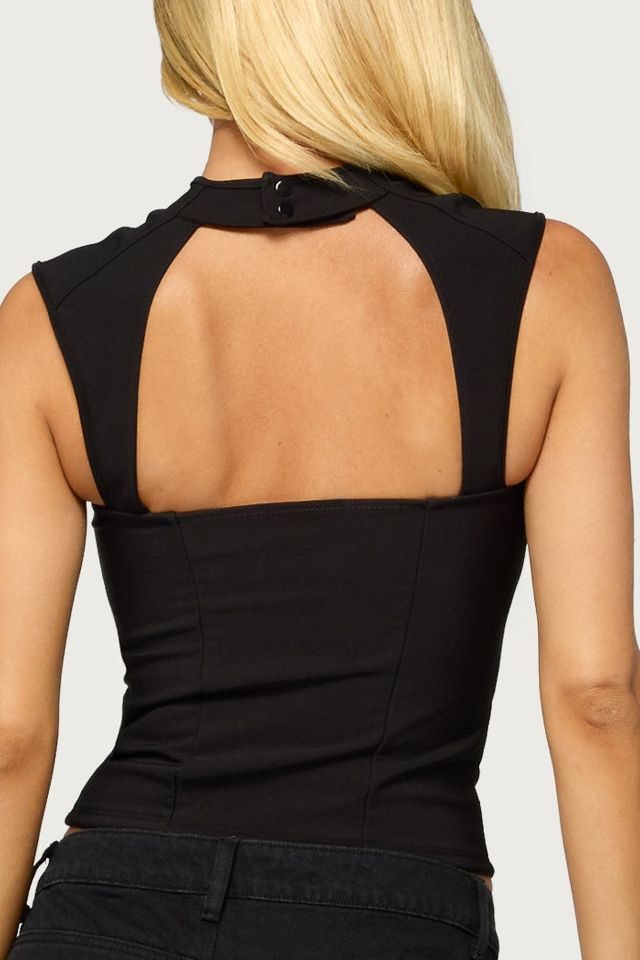 Edikted Ingi Lace Up Cutout Corset #4