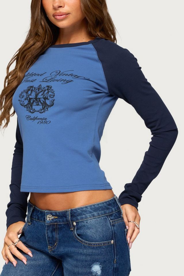 Edikted Just Living Raglan Graphic Top #2
