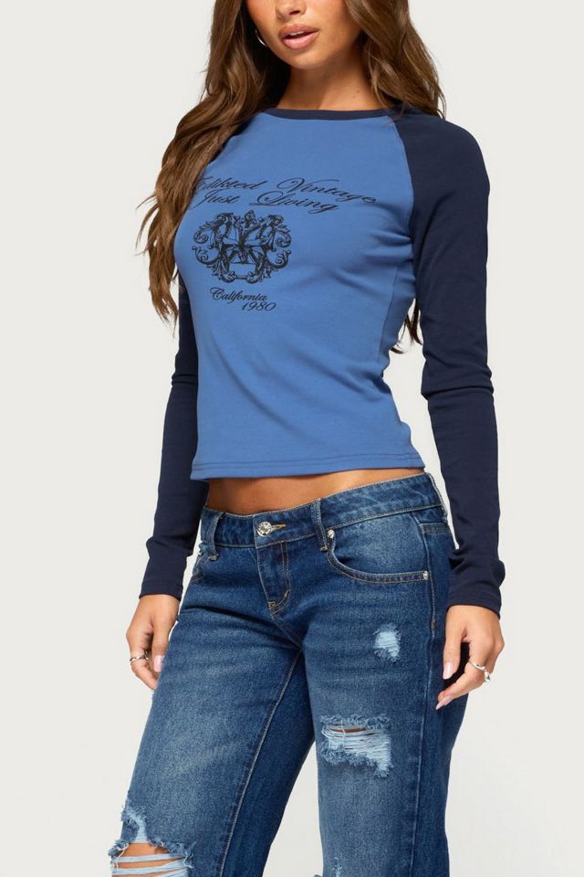 Edikted Just Living Raglan Graphic Top #3