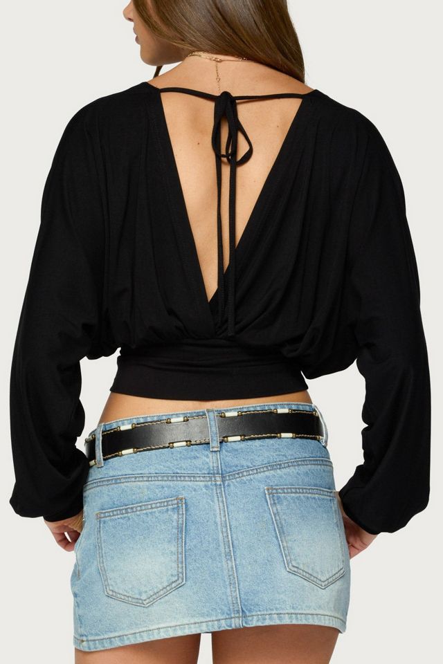 Edikted Nadalie Long Sleeve Wrap Top #4