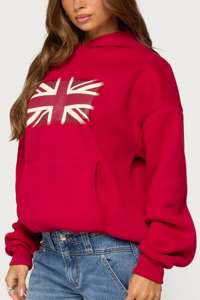 Edikted Union Jack Cheetah Print Hoodie #2