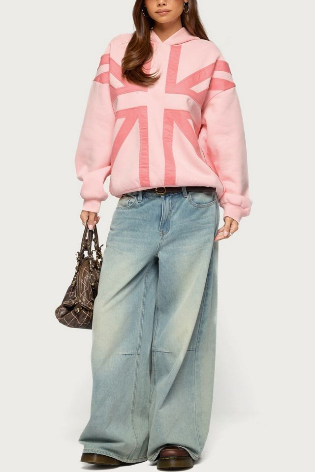 Edikted Union Jack Oversized Hoodie #1