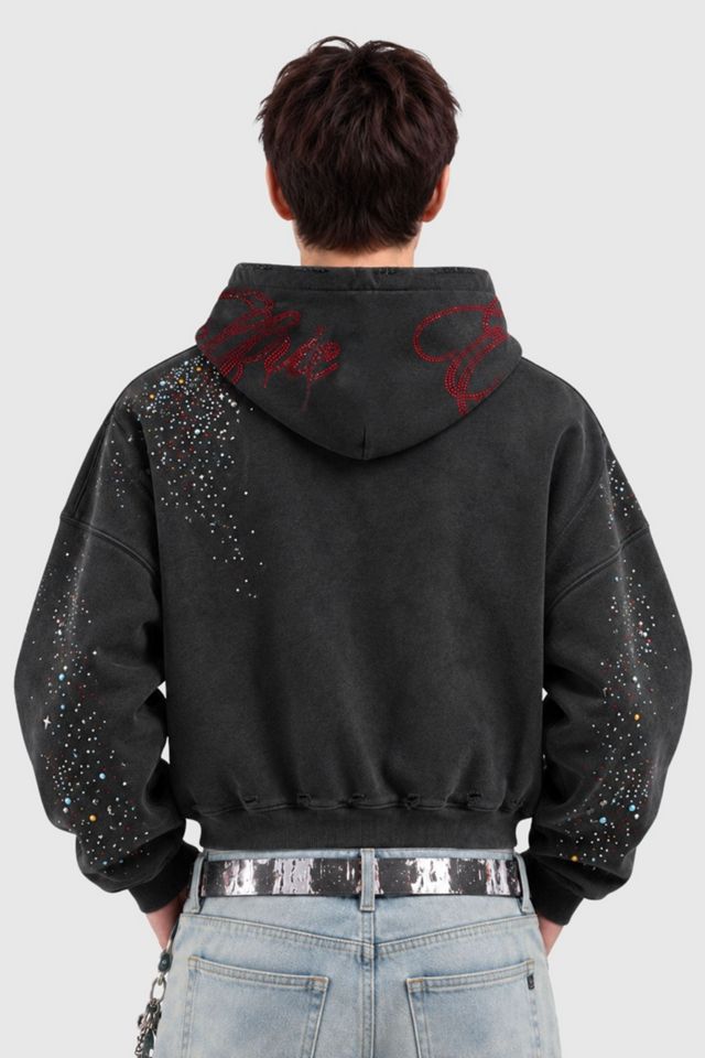 Aelfric Eden Rhinestone Lettering Zip-Up Hoodie #2
