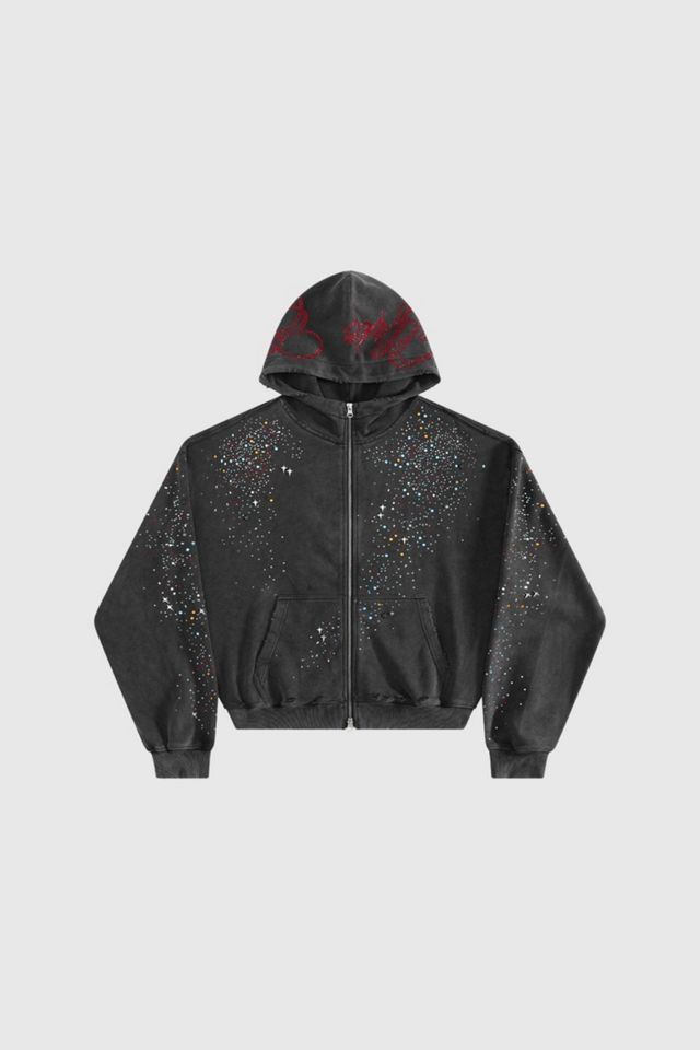 Aelfric Eden Rhinestone Lettering Zip-Up Hoodie #3