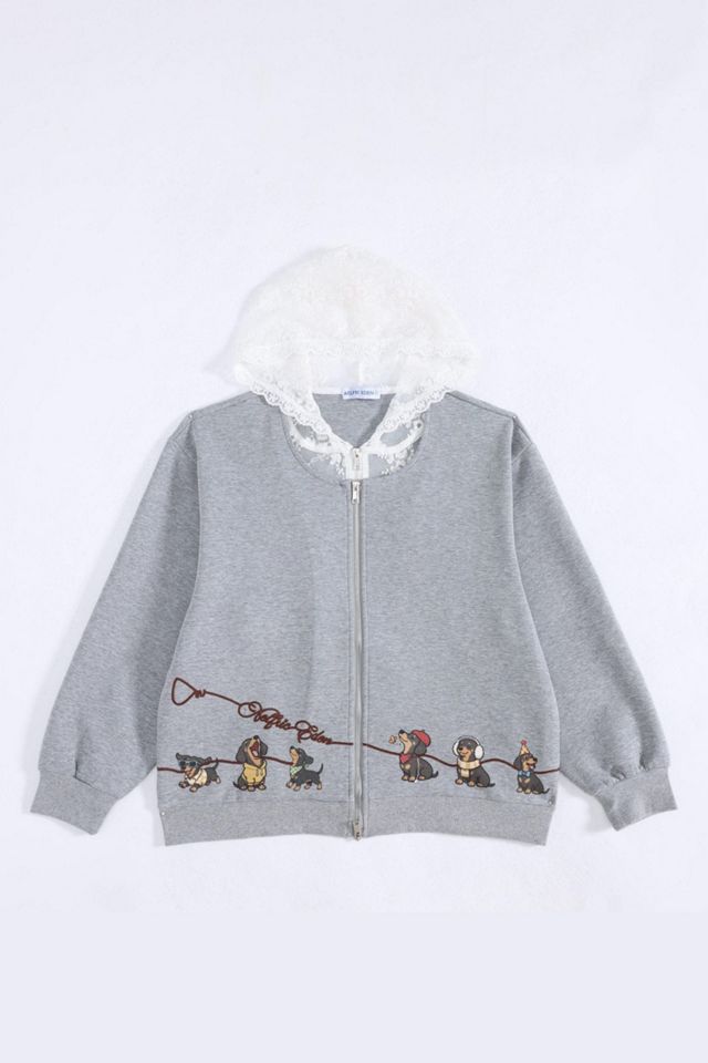 Aelfric Eden Lace-Trim Dog Zip-Up Hoodie #2
