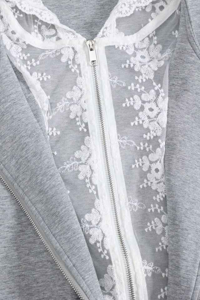 Aelfric Eden Lace-Trim Dog Zip-Up Hoodie #4