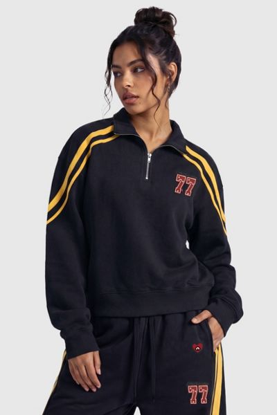 Aelfric Eden Boxy Stripe Panel 77 Quarter-Zip Sweatshirt