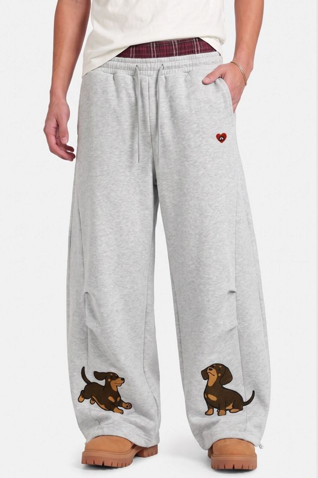 Aelfric Eden Dachshund Double Waist Baggy Barrel Sweatpants #1