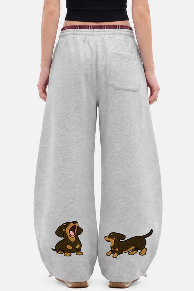 Aelfric Eden Dachshund Double Waist Baggy Barrel Sweatpants #2