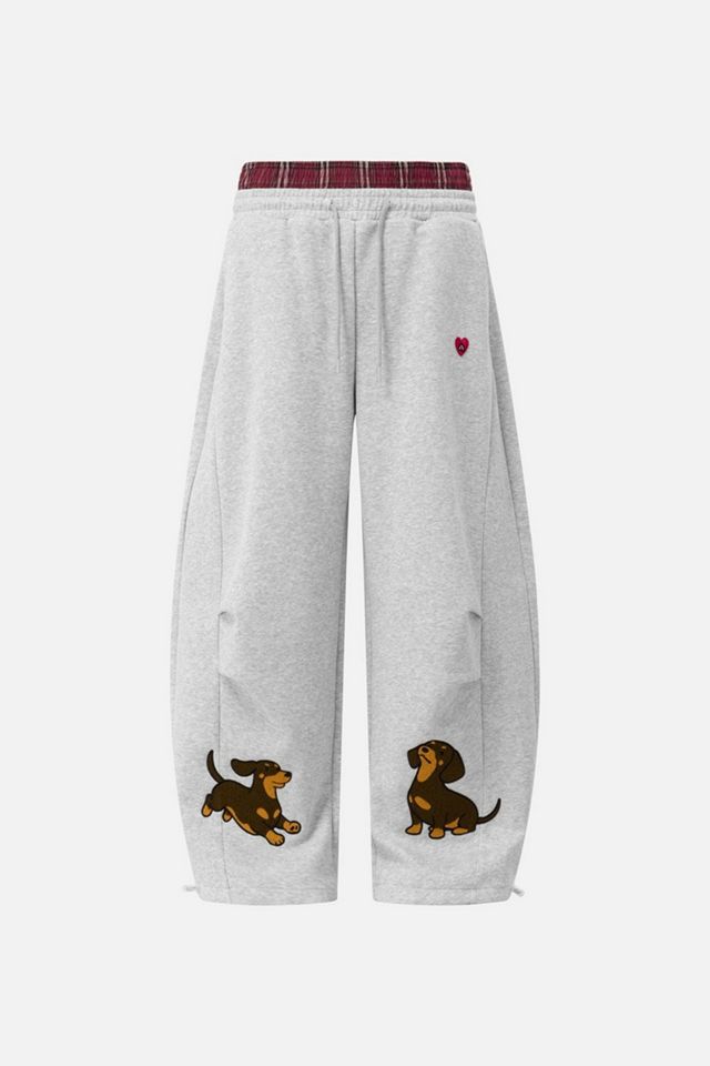 Aelfric Eden Dachshund Double Waist Baggy Barrel Sweatpants #3
