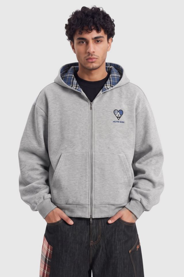 Aelfric Eden Plaid Double Layer Zip Up Hoodie #1