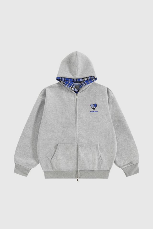 Aelfric Eden Plaid Double Layer Zip Up Hoodie #3