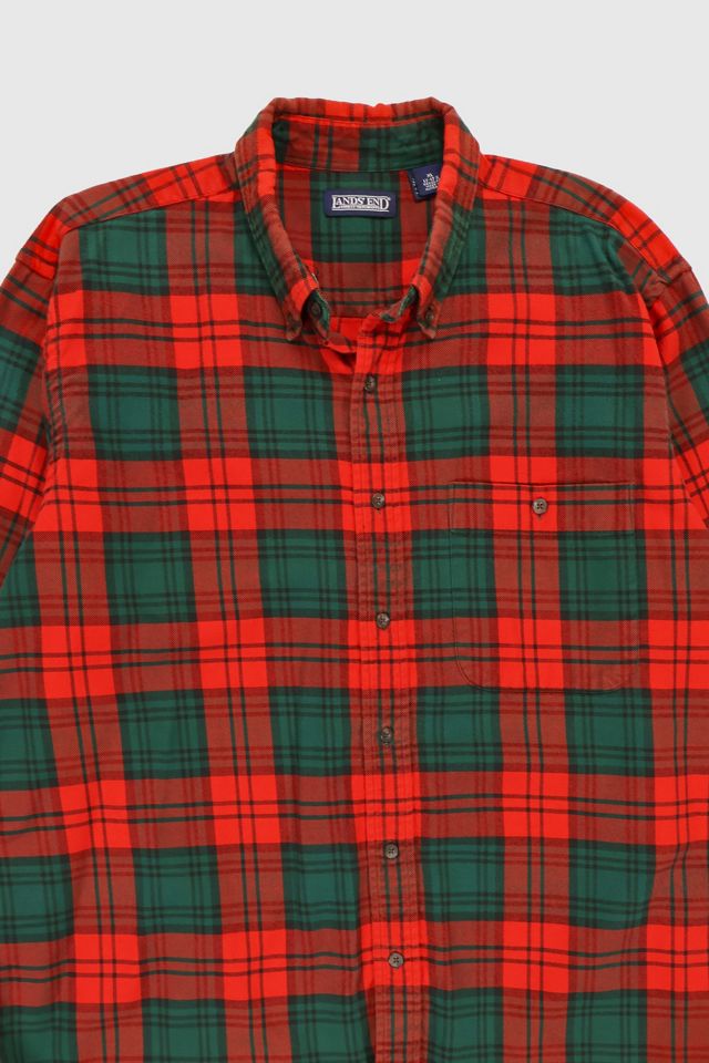 Vintage Frayed Land's End Plaid Shirt #1