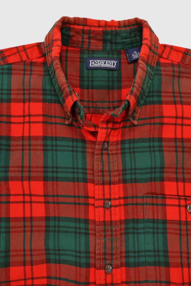 Vintage Frayed Land's End Plaid Shirt #2