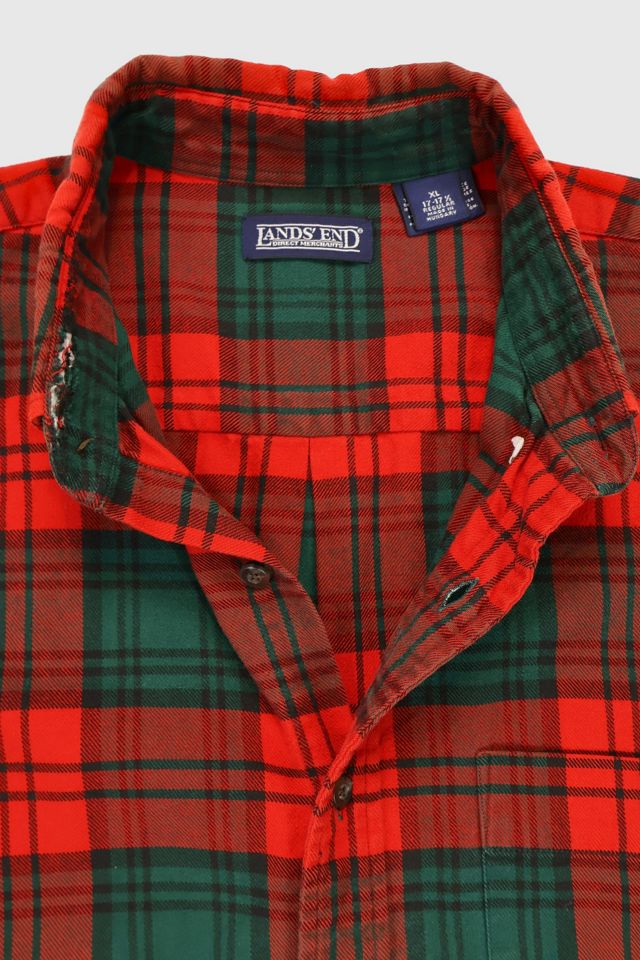 Vintage Frayed Land's End Plaid Shirt #3