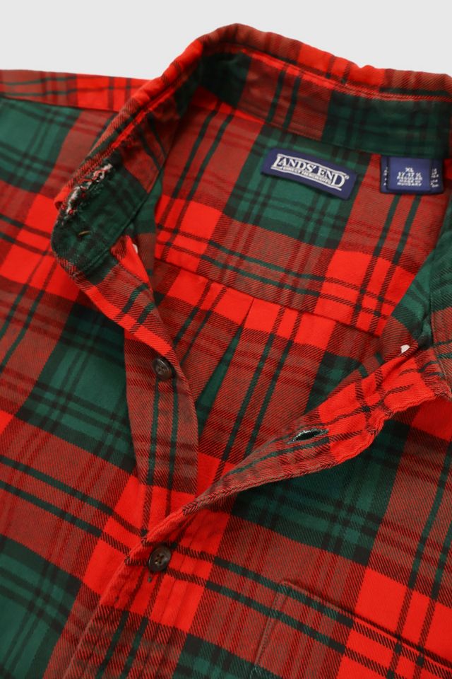 Vintage Frayed Land's End Plaid Shirt #4