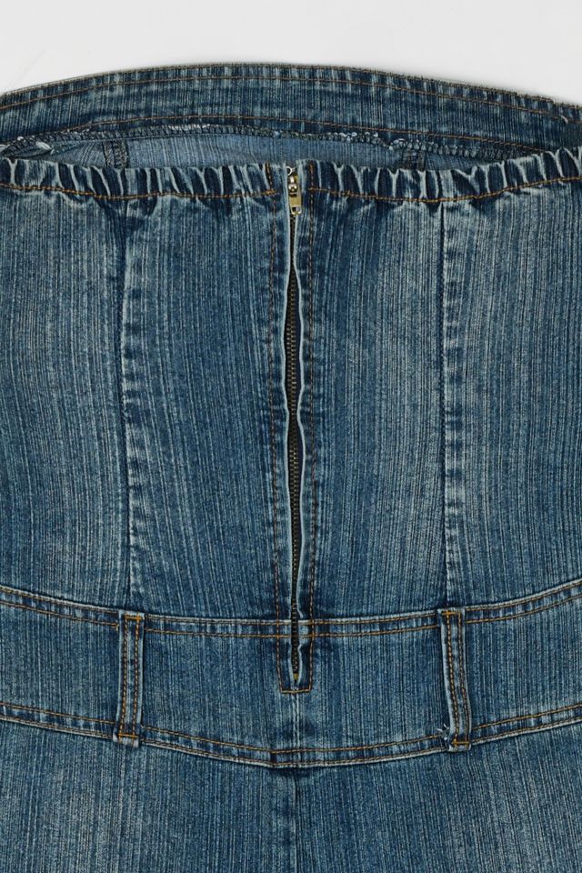 Vintage Y2k Denim Strapless Wide Leg Jumpsuit #4