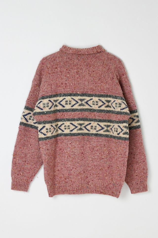Vintage 90s Speckled Pink Patterned Wool Sweater #1