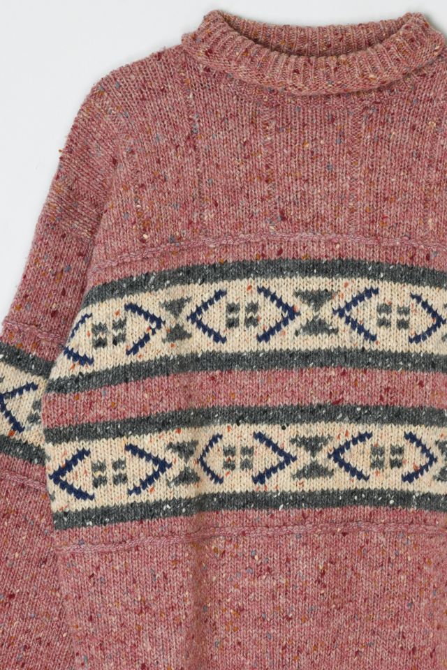 Vintage 90s Speckled Pink Patterned Wool Sweater #2