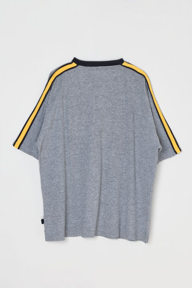 Vintage Y2k Striped V-Neck T-Shirt #1
