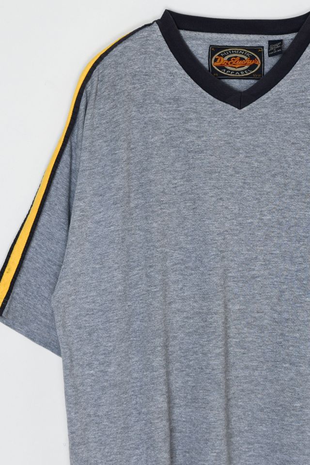 Vintage Y2k Striped V-Neck T-Shirt #2