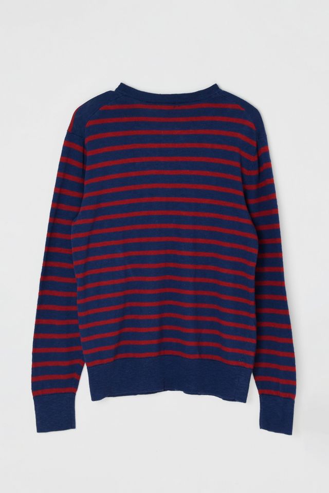 Vintage Y2k Striped V-Neck Sweater #1