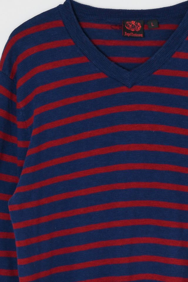 Vintage Y2k Striped V-Neck Sweater #2