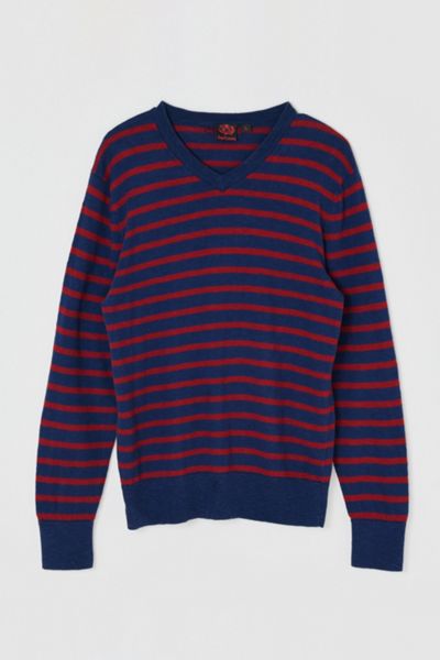 Vintage Y2k Striped V-Neck Sweater