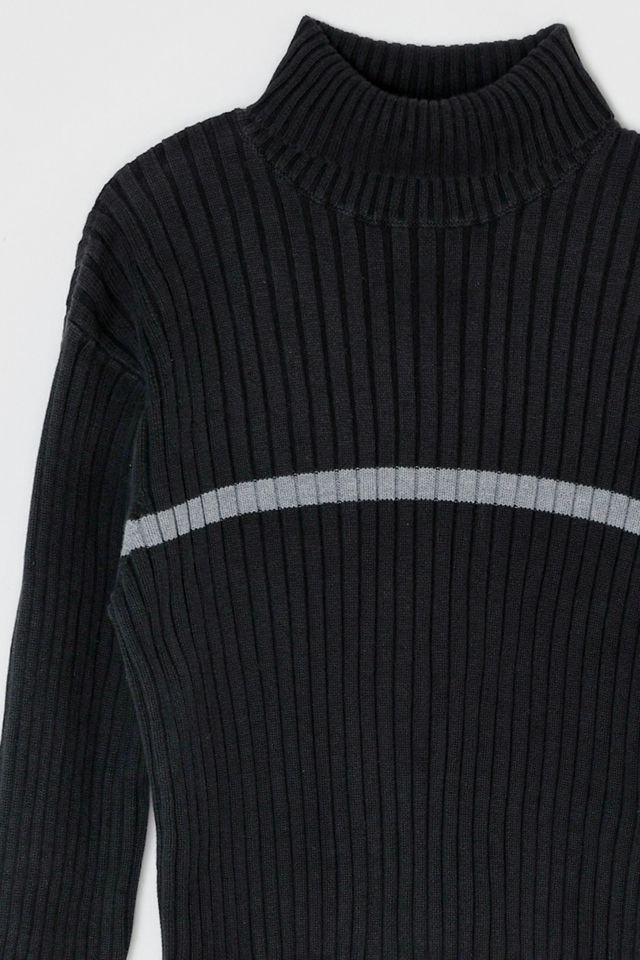 Vintage Y2k Black Ribbed Turtleneck Sweater #2