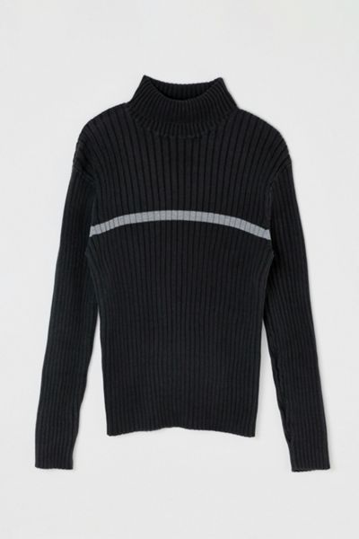 Vintage Y2k Black Ribbed Turtleneck Sweater