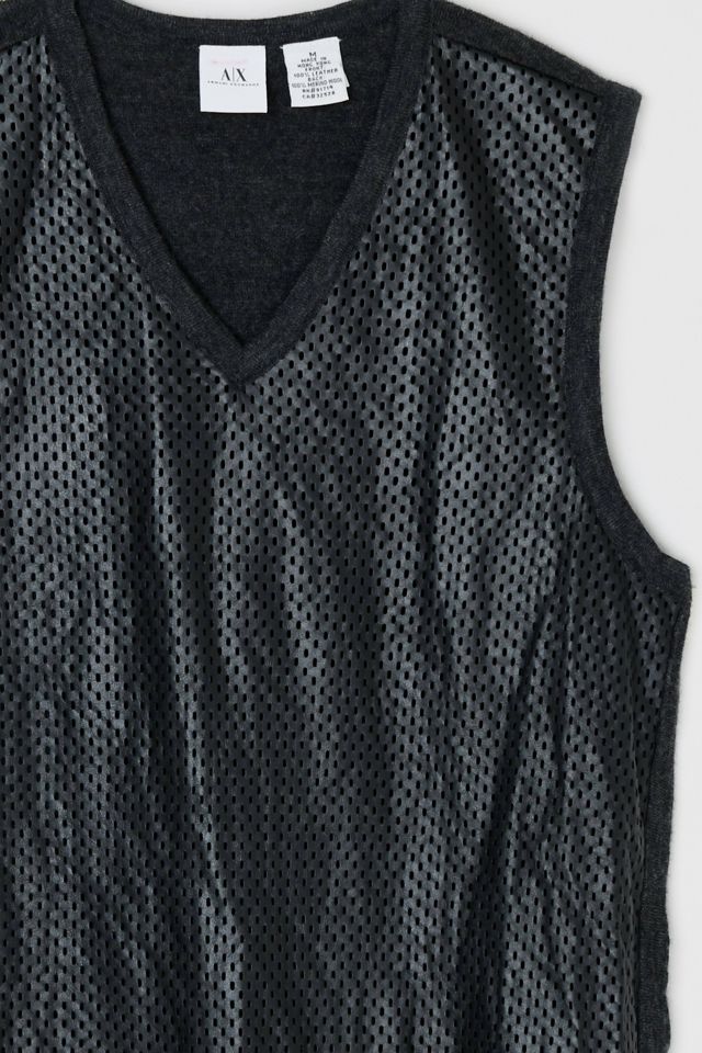 Vintage Y2k Armani Exchange Leather Mesh Vest #2