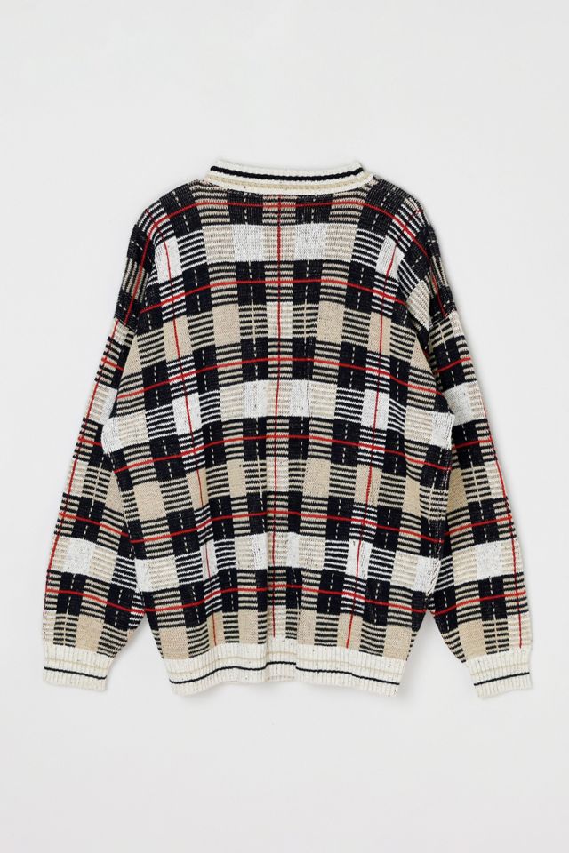 Vintage 90s Plaid Knit Sweater #1
