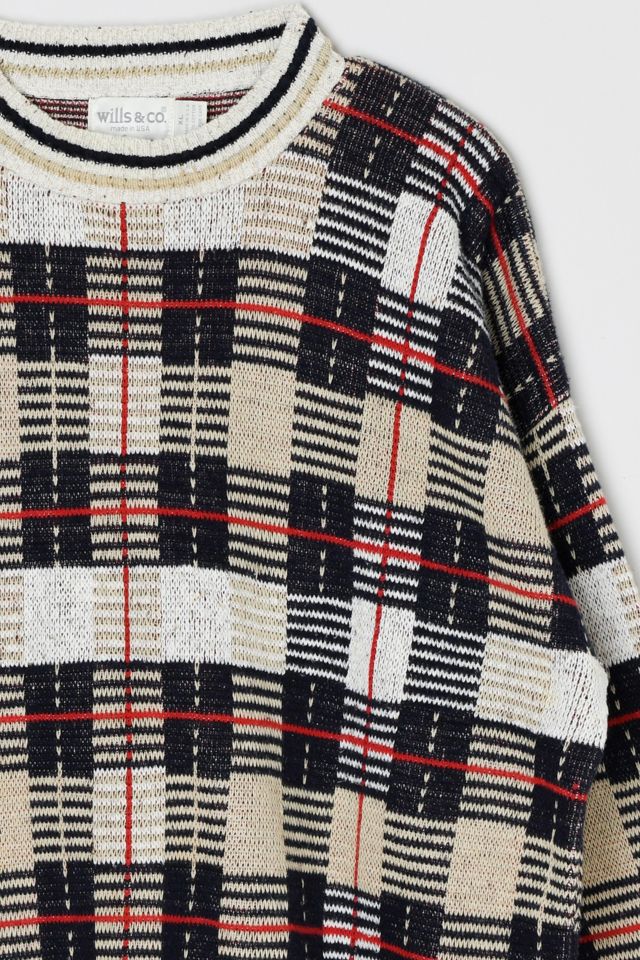 Vintage 90s Plaid Knit Sweater #2