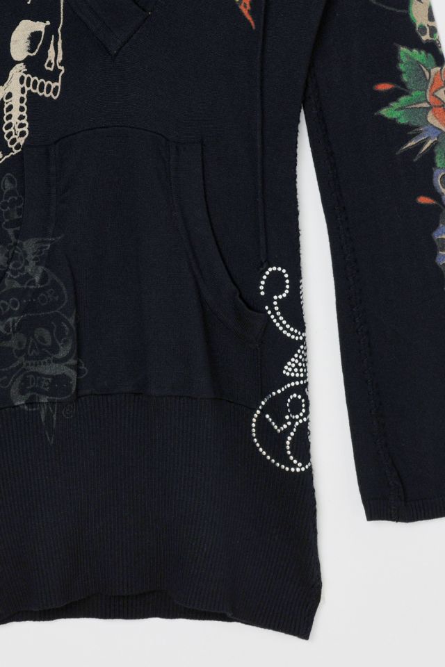Vintage Y2k Ed Hardy Studded Graphic Hoodie #3