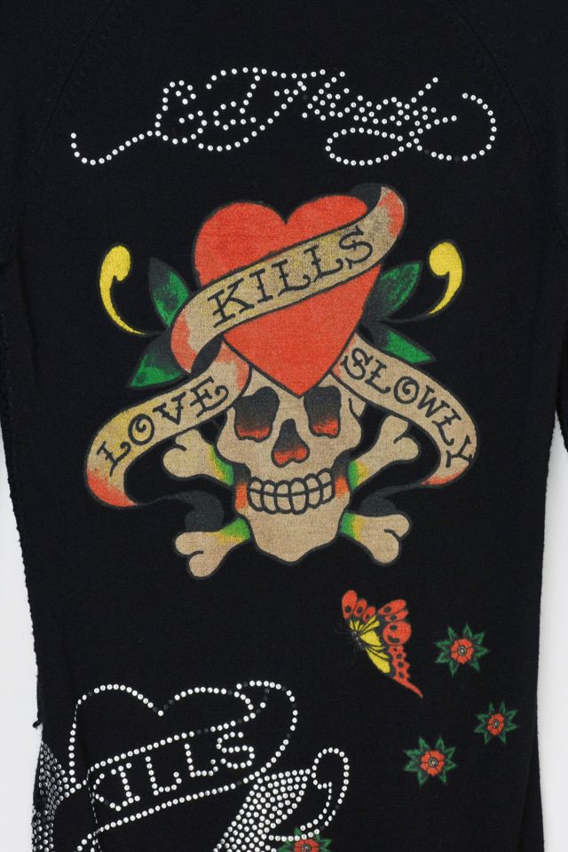 Vintage Y2k Ed Hardy Studded Graphic Hoodie #4