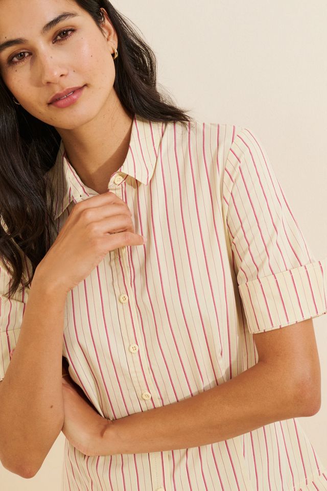 BDG Special Treatment Drop Waist Short Sleeve Shirt Mini Dress #3