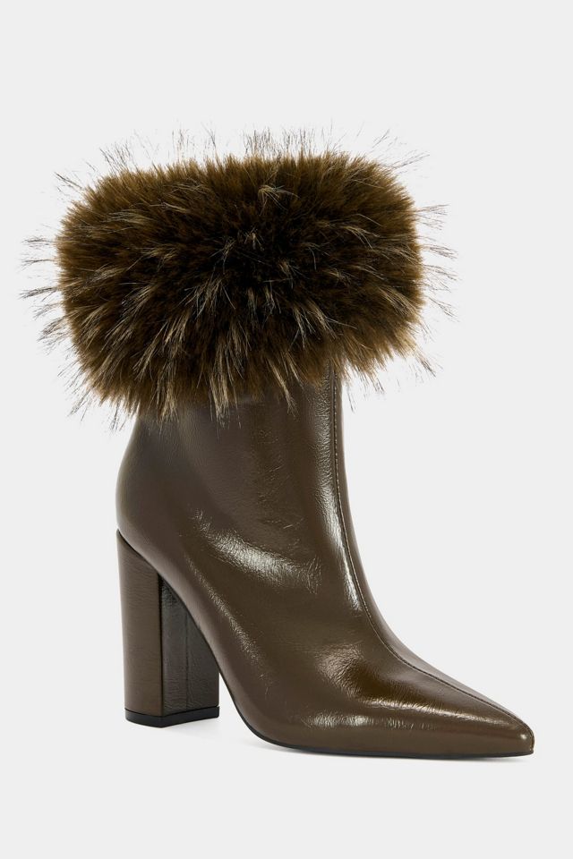 Azalea Wang Borough Faux Fur Block Bootie #1
