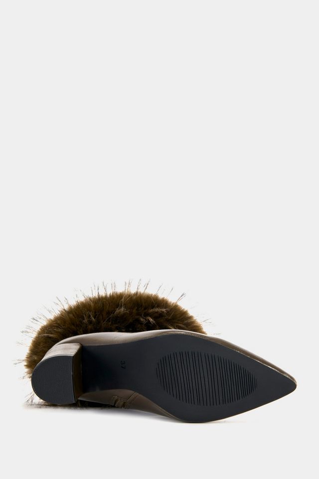 Azalea Wang Borough Faux Fur Block Bootie #4