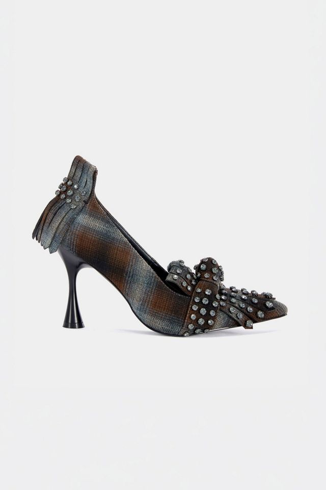 Azalea Wang Piero Embellished Plaid Pump #1