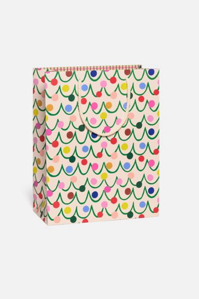 Red Cap Festive Globes Holiday Large Bag