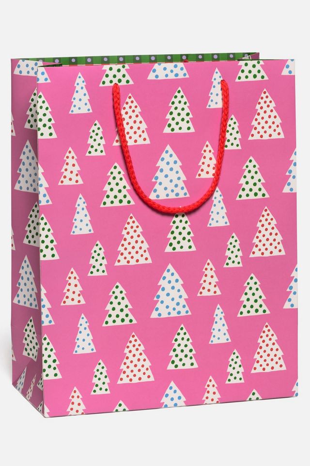 Red Cap Polka Dot Trees Holiday Large Bag #1