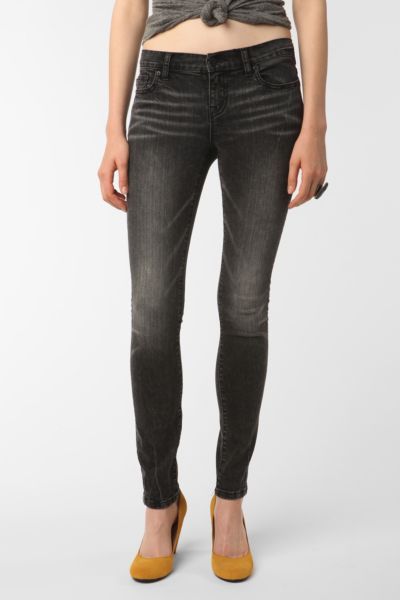 BDG Cigarette Mid-Rise Jean - Grey Black | Urban Outfitters