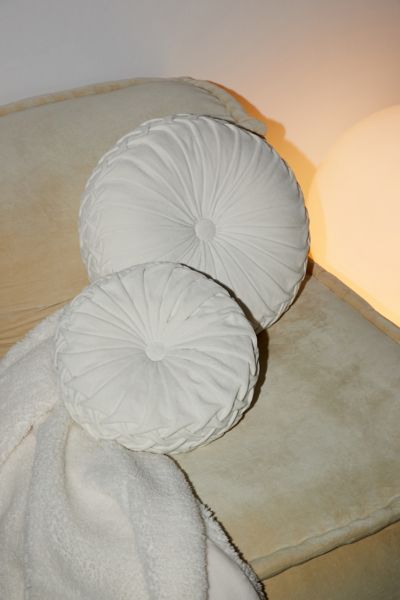 Urban Outfitters Round Pintuck Pillow In Ivory At