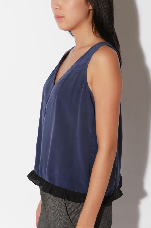 Pins and Needles Silk Ruffle Hem Tank Top #2
